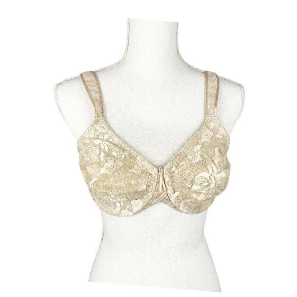 Elegant Cream Floral Women's Bra
